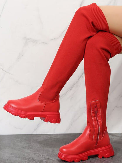 Round Toe Platform Boots