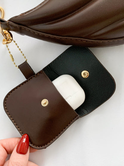 Leather Shoulder Bag with EarPods Bag